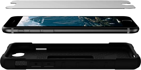Ochranné sklo UAG Glass Screen Shield iPhone SE (2022/2020)/8/7 Bočný pohľad