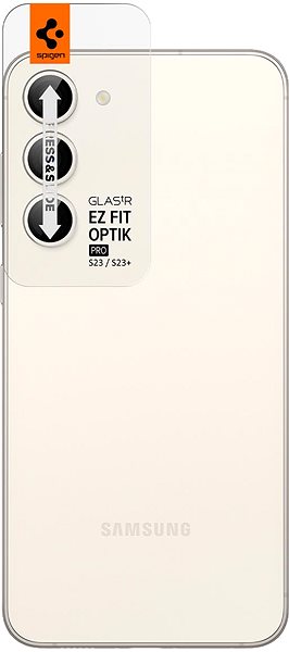 Ochranné sklo na objektív Spigen Glass EZ Fit Optik Pro 2 Pack Cream Samsung Galaxy S23/Galaxy S23+ ...