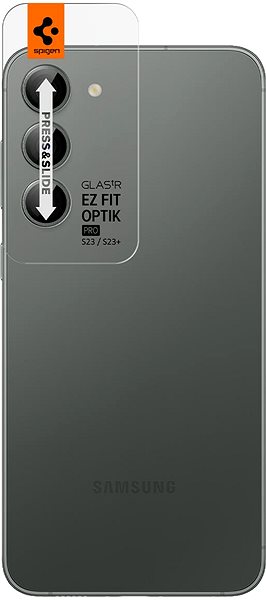 Objektiv-Schutzglas Spigen Glass EZ Fit Optik Pro 2er Pack Grün für Samsung Galaxy S23 / Galaxy S23+ ...