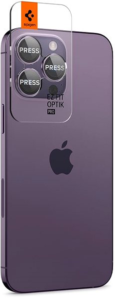 Objektiv-Schutzglas Spigen Glass EZ Fit Optik Pro 2 Pack Deep Purple iPhone 14 Pro/iPhone 14 Pro Max ...