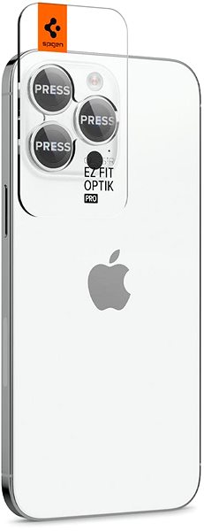 Kamera védő fólia Spigen Glass EZ Fit Optik Pro 2 Pack Silver iPhone 14 Pro/iPhone 14 Pro Max ...