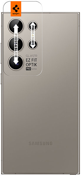 Objektiv-Schutzglas Spigen Glass tR EZ Fit Optik Pro 2 Pack Gray Samsung Galaxy S24 Ultra ...