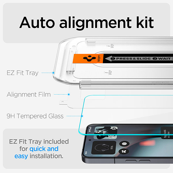 Glass Screen Protector Spigen Glass tR EZ Fit 2 Pack Transparency Nothing Phone 3 ...