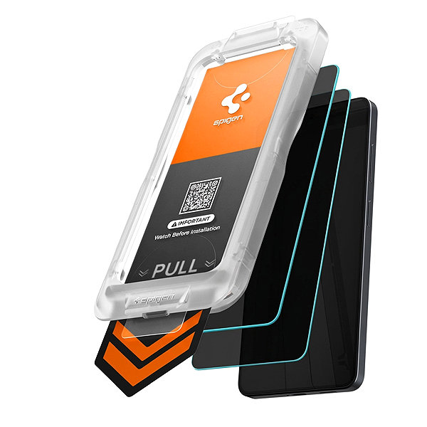 Glass Screen Protector Spigen Glass tR EZ Fit Pro HD Privacy 2 Pack Transparency Samsung Galaxy S26 ...