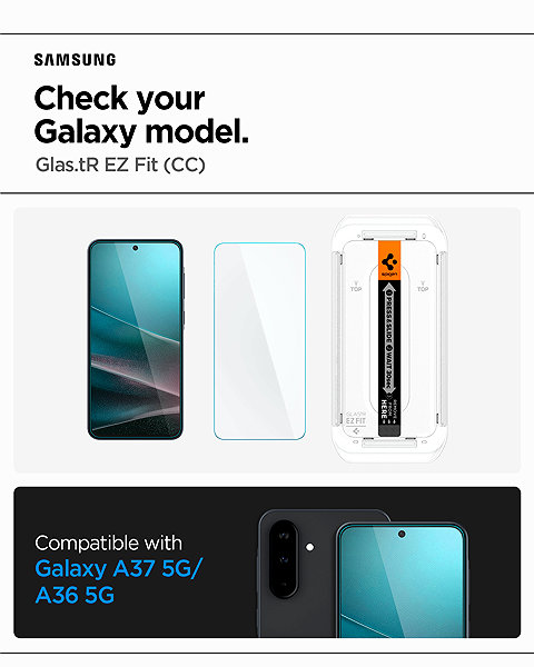 Glass Screen Protector Spigen Glass tR EZ Fit HD 1 Pack Samsung Galaxy A37 5G/A36 5G ...