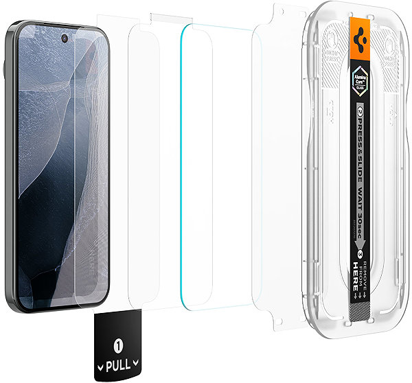 Glass Screen Protector Spigen Glass TR EZ Fit Pro 2-Pack for Google Pixel 11/11 Pro ...