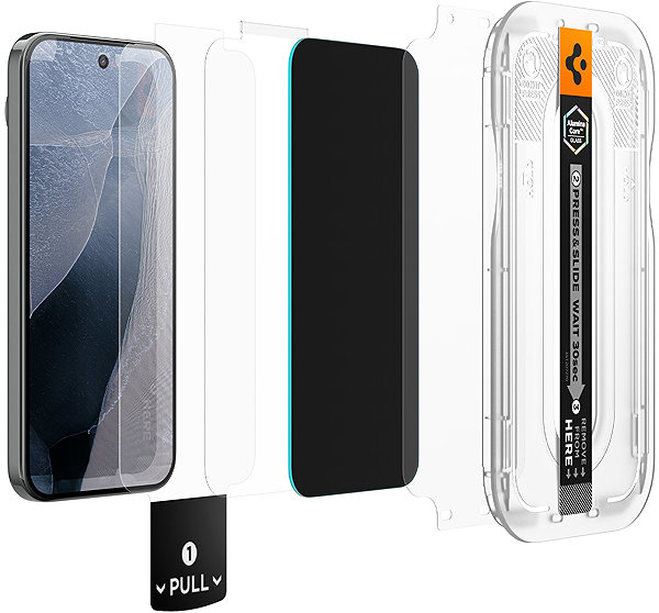 Glass Screen Protector Spigen Glass TR EZ Fit Pro Privacy 2-Pack Google Pixel 11/10 ...