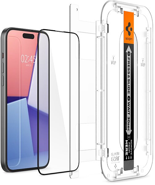 Ochranné sklo Spigen Glass tR EZ Fit 2 Pack FC Black iPhone 15 ...