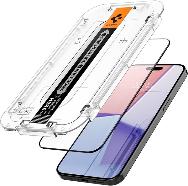 Ochranné sklo Spigen Glass tR EZ Fit 2 Pack FC Black iPhone 15 Pro ...
