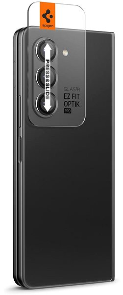 Ochranné sklo Spigen Glass tR EZ Fit Optik Pro 2 Pack Black Samsung Galaxy Z Fold5 ...