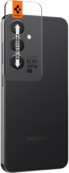 Ochranné sklo Spigen Glass tR EZ Fit Optik Pro 2 Pack Black Samsung Galaxy S24+ ...