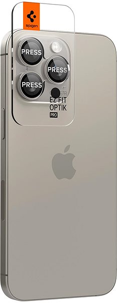 Üvegfólia Spigen Glass tR EZ Fit Optik Pro 2 Pack Nature Titanium iPhone 15 Pro/15 Pro Max üvegfólia ...