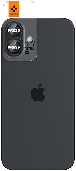 Objektiv-Schutzglas Spigen Glass tR EZ Fit Optik Pro 2 Pack iPhone 17/16/16 Plus Black ...