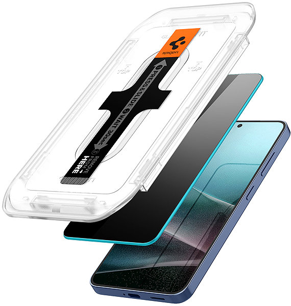 Glass Screen Protector Spigen Glass tR EZ Fit HD (Privacy) 2 Pack Samsung Galaxy S25 ...