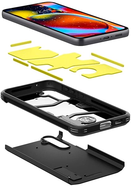 Mobiltelefon tok Spigen Tough Armor Samsung Galaxy S23 FE fekete tok Jellemzők/technológia