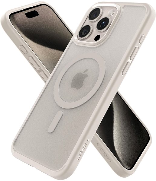 Handyhülle Spigen Ultra Hybrid MagSafe Frost Natural Titanium iPhone 15 Pro Max ...