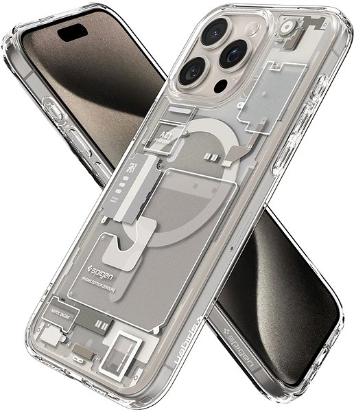 Mobiltelefon tok Spigen Ultra Hybrid Zero One Natural Titanium iPhone 15 Pro MagSafe tok ...