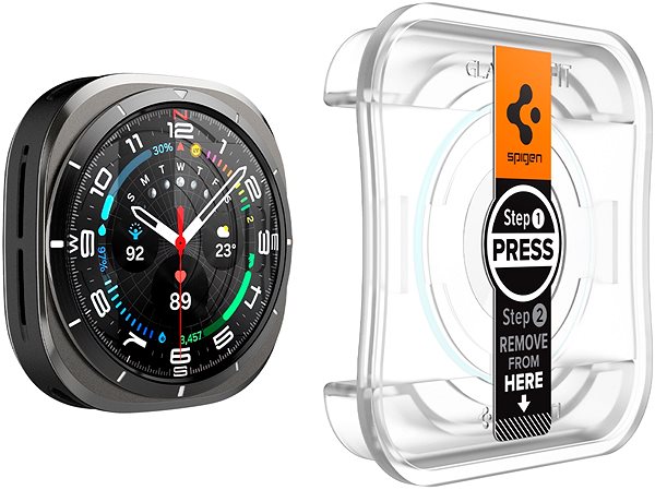 Glass Screen Protector Spigen Glass tR EZ Fit 2 Pack Transparency Samsung Galaxy Watch Ultra ...