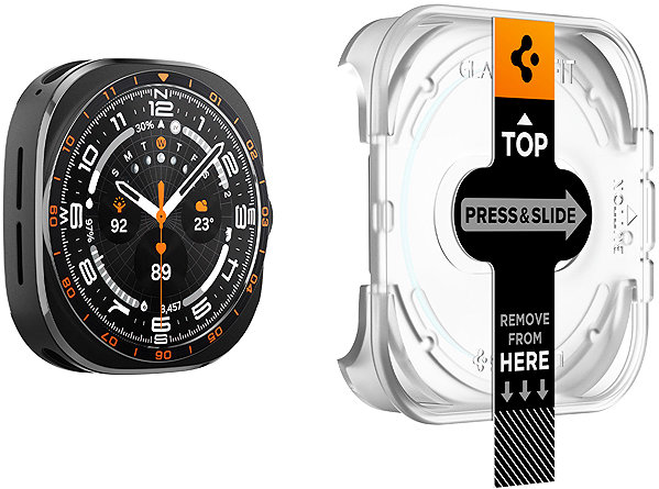 Schutzglas Spigen Glass tR EZ Fit 2 Pack Transparency Samsung Galaxy Watch Ultra 2 47 mm ...