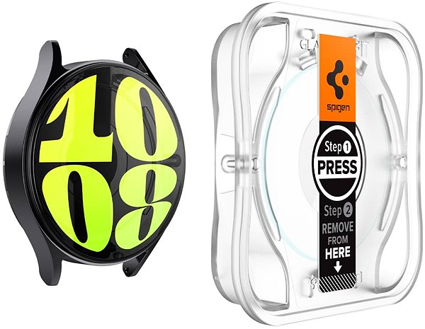 Glass Screen Protector Spigen Glass tR EZ Fit 2 Pack Transparency Samsung Galaxy Watch7 (44mm) ...
