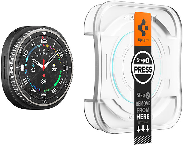 Glass Screen Protector Spigen Glass tR EZ Fit 2 Pack Transparency Samsung Galaxy Watch 8 Classic (46mm) ...