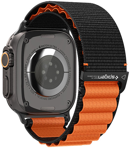 Armband Spigen Fabric Band (hook) Apple Watch 49mm/46mm/45mm/44mm Black Orange ...