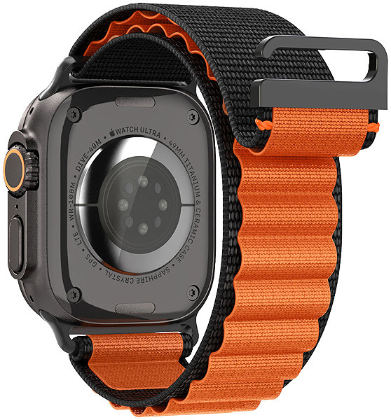 Armband Spigen Fabric Band (hook) Apple Watch 49mm/46mm/45mm/44mm Black Orange ...