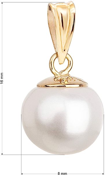 EVOLUTION GROUP 924001.1 white pendant decorated with a genuine AAA8-8.5 pearl (Au585/1000, 1.8g).