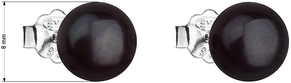 Náušnice EVOLUTION GROUP 21042.3 black pravá perla AA 7,5-8 mm (Ag925/1000, 1,0 g) ...