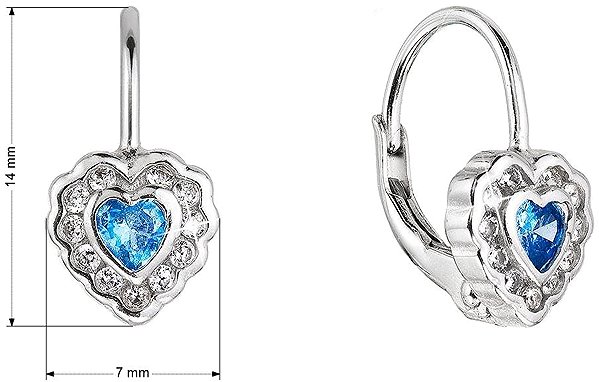EVOLUTION GROUP 11473.3 aqua zircon earrings (AG 925/1000, 1g).