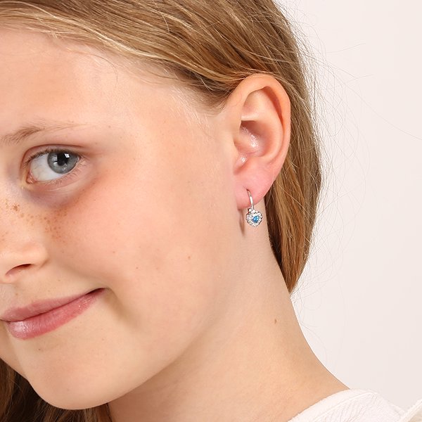 EVOLUTION GROUP 11473.3 aqua zircon earrings (AG 925/1000, 1g).