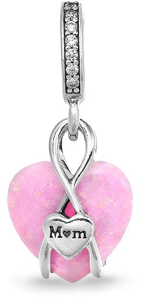 PANDORA ME/ Moments 793202C01 Opalescent Mum Heart Dangle Charm (Ag925/1000, 1.23g).