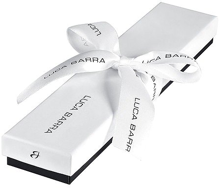 LUCA BARRA Steel Bracelet with a Four-Leaf Clover and White Crystals.