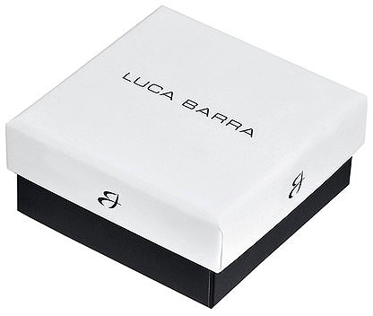 LUCA BARRA Steel ring with four-leaf clover and white zircon .