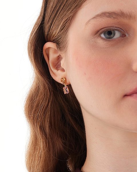 VICTORIA CRUZ Borea Light Amethyst earrings (Ag925/1000, 2.5g).