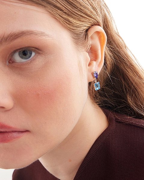 VICTORIA CRUZ Borea Aquamarine earrings (Ag925/1000, 2.5g).