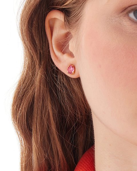VICTORIA CRUZ Birthstone Rose earrings (Ag925/1000, 1.3g).