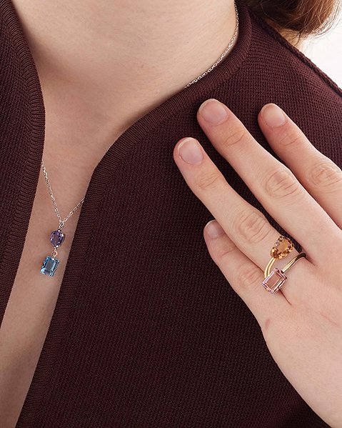VICTORIA CRUZ Borea Light Amethyst ring (Ag925/1000, 2.2g).