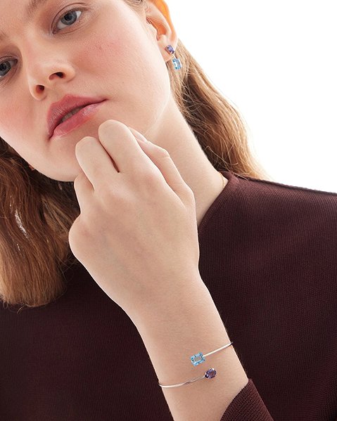 VICTORIA CRUZ Borea Silver Bracelet (Ag925/1000, 2.5g) .