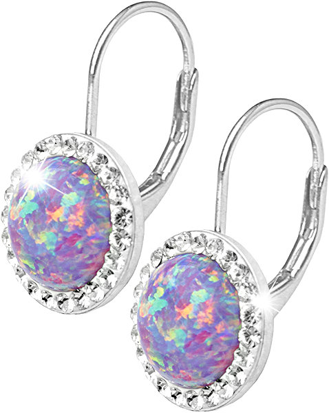 JSB Bijoux Opals with Swarovski Crystals Violet 92400025vio (Ag925/1000, 2.1g) earrings.