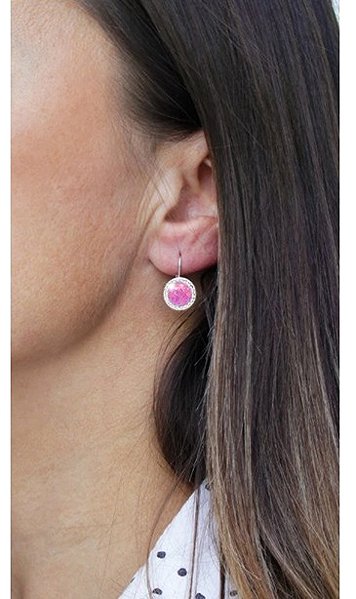 JSB Bijoux Opals with Swarovski Light Fuchsia crystal stones 92400025l-fu (Ag925/1000, 2.1 g) earrings.