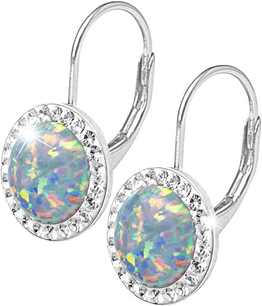 JSB Bijoux Opal earrings with Swarovski Australian Shadow crystals 92400025aust (Ag925/1000, 2.1g).