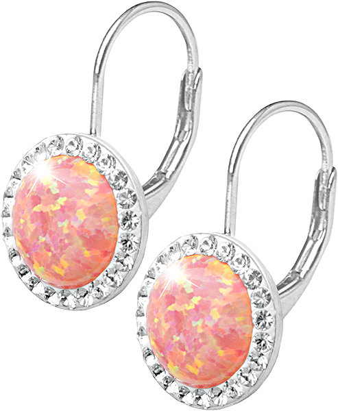 JSB Bijoux Opals with Swarovski Crystal Stones Peach Pastel 92400025pea (Ag925/1000, 2.1g) earrings.
