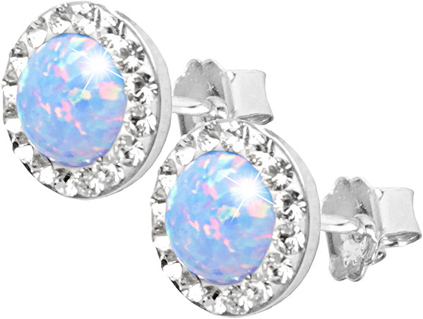 JSB Bijoux Opal earrings with Swarovski crystals Light Blue 92400040l-bl (Ag925/1000, 1.4g).