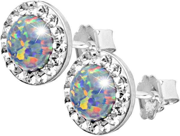 JSB Bijoux Opal earrings with Swarovski Australian Shadow crystal stones 92400040aust (Ag925/1000, 1.4g).