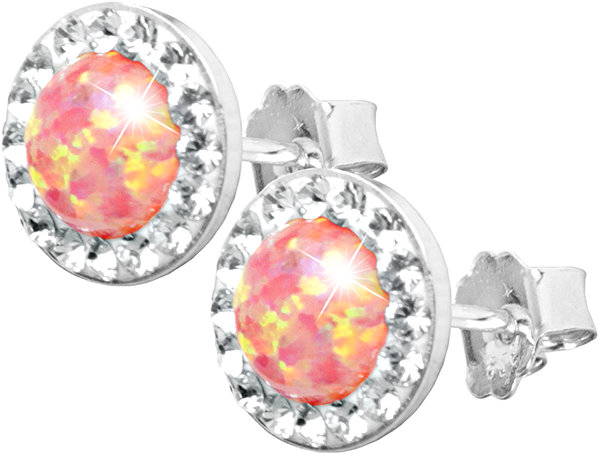 JSB Bijoux Opal earrings with Swarovski Peach Pastel crystals 92400040pea (Ag925/1000, 1.4g).
