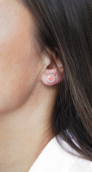 JSB Bijoux Opal earrings with Swarovski Peach Pastel crystals 92400040pea (Ag925/1000, 1.4g).
