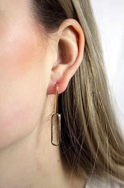 JSB Bijoux Interlinked Ovals gold-plated earrings 92400521g (Ag925/1000, 3.14g).
