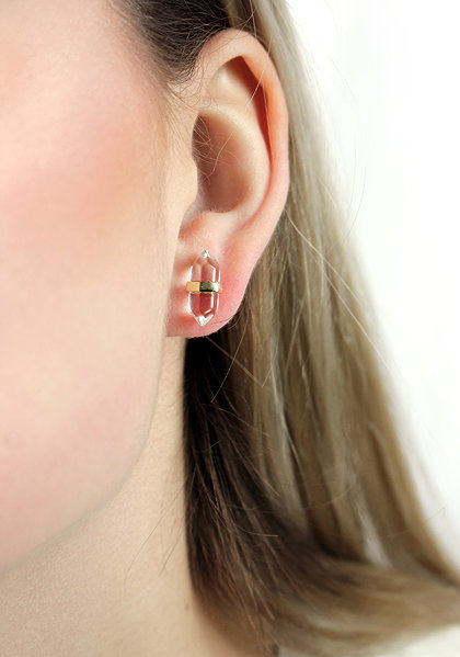 JSB Bijoux Crystal Gold-Plated Earrings 92400529g-cr (Ag925/1000, 2.06g).