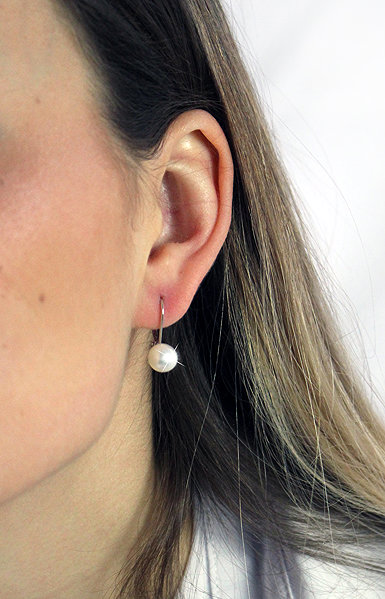 Náušnice JSB Bijoux Samostatná riečna perla s priemerom 8 mm White 92400542wh (Ag 925/1000, 4 g) ...